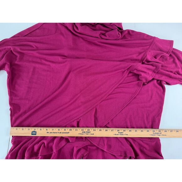 Grace Elements Women's Cowl Neck Ruffle Batwing Top Raspberry Size XL - NWT - Picture 6 of 9